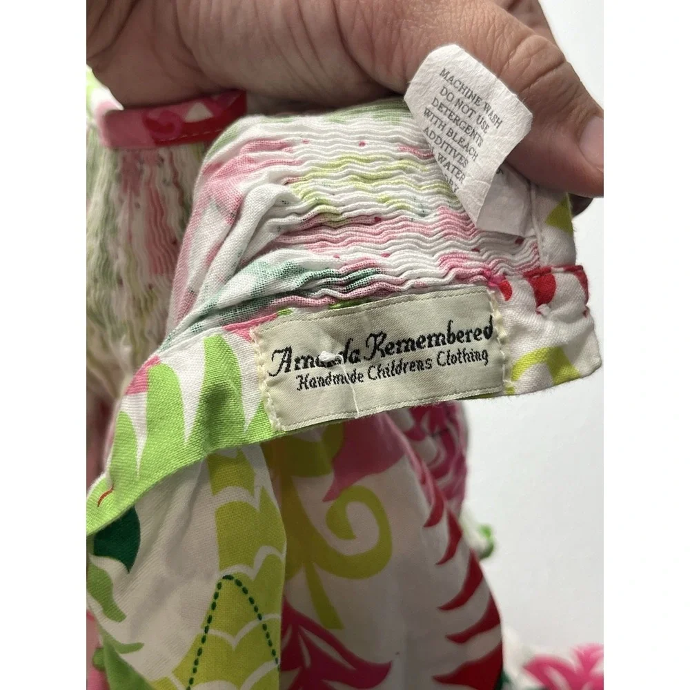 Amanda Remembered Smocked‎ Girls Dress Christmas Tree Print Size 6